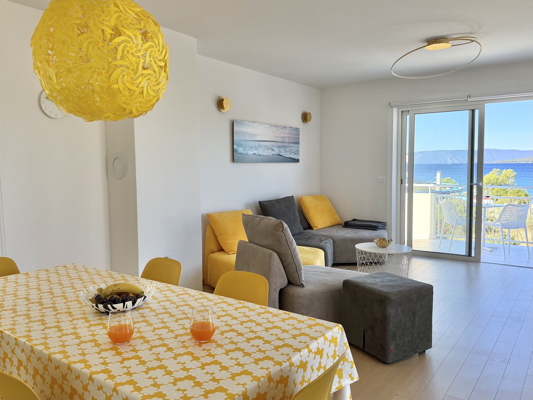 Apartment Yellow living and dining area